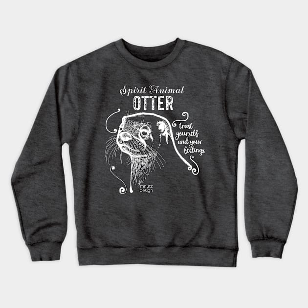 Spirit animal - Otter white Crewneck Sweatshirt by mnutz